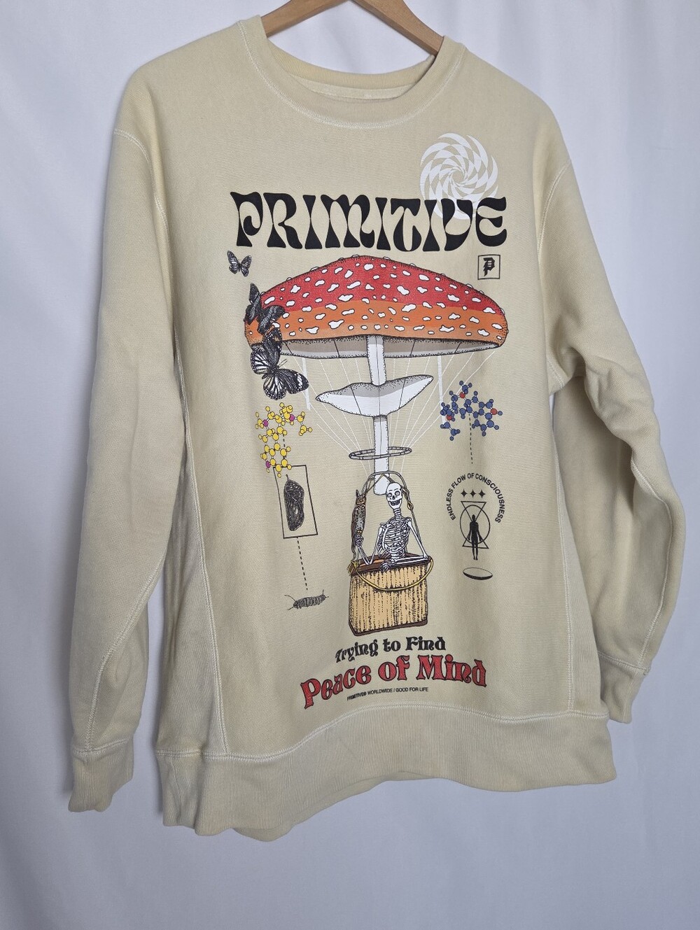 Primitive Skateboarding  Mushroom Peace Of Mind Crewneck Sweatshirt